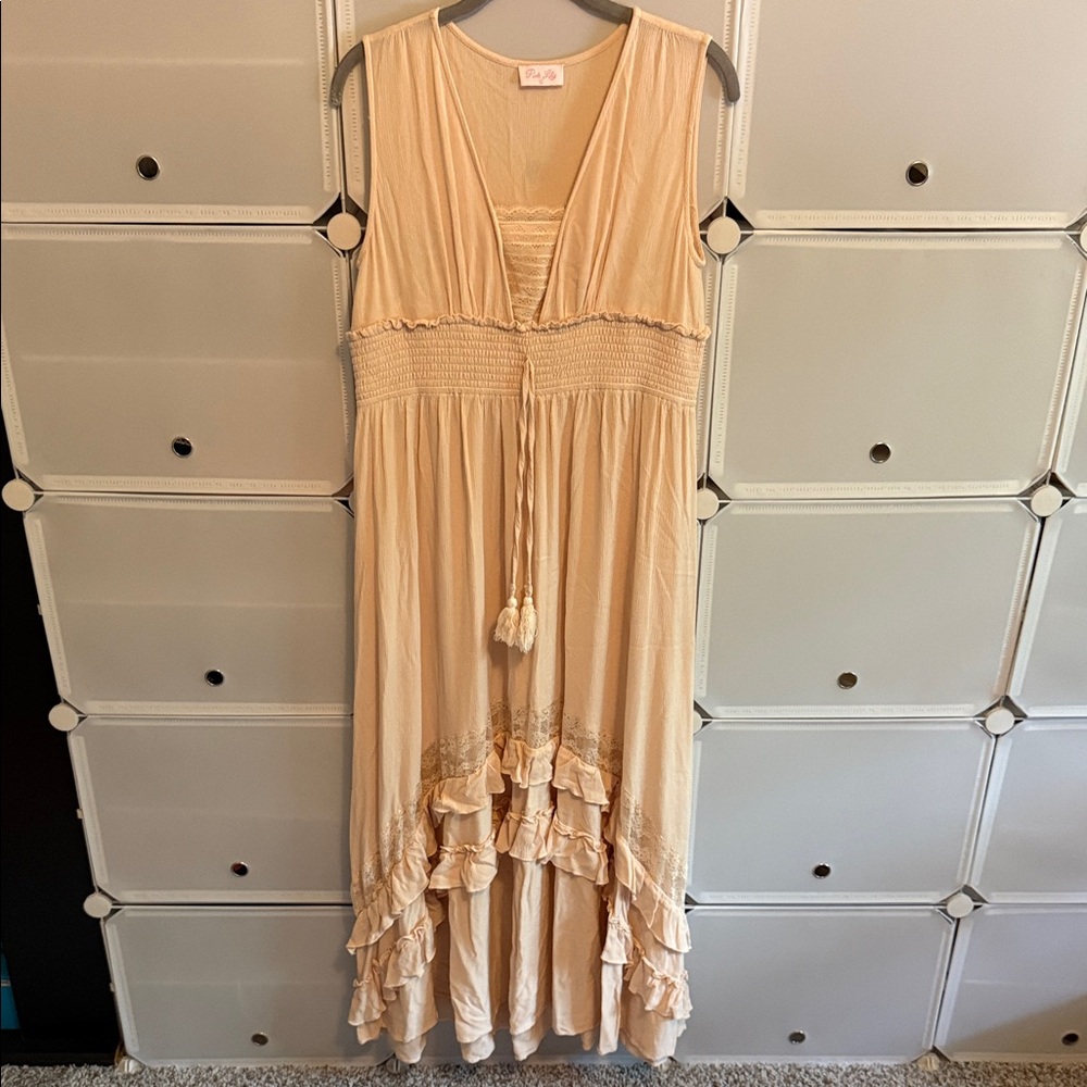 Pink Lily Sleeveless Maxi Dress- Taupe